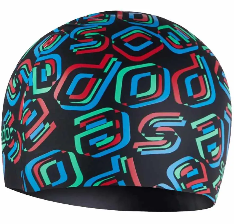 Speedo Junior Slogan Printed Cap Black/Green-1